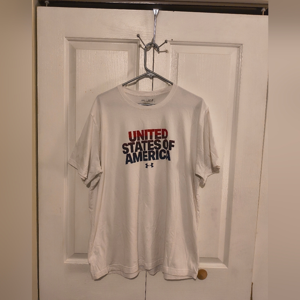 Under Armour Men's White 'United States of America' Graphic Tee